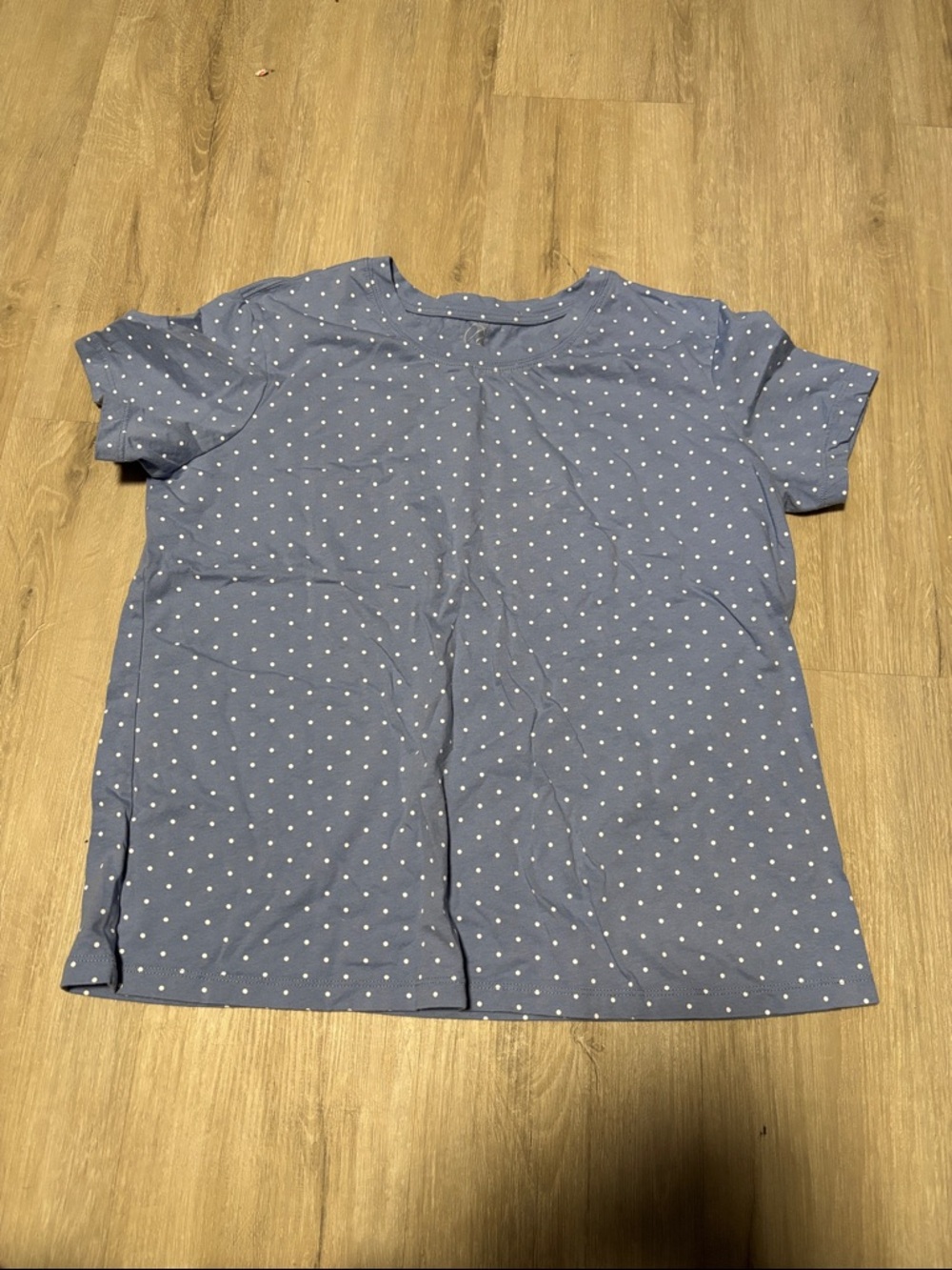 Women's Blue Polka Dot Short Sleeve Tee
